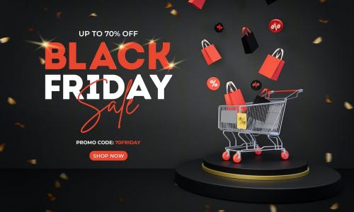 Black Friday Sale Banner Background Set