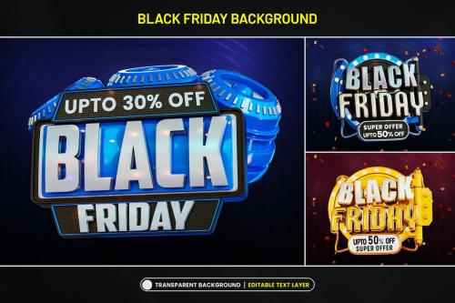 Black Friday Super Sale Banner Stylized 3d Text