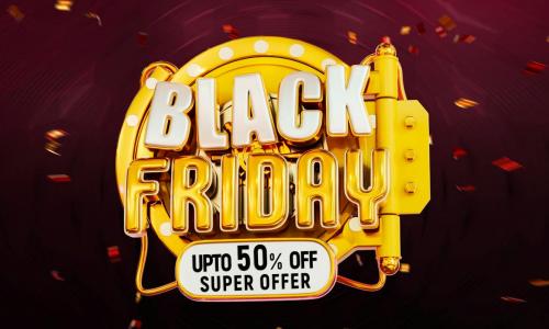 Black Friday Super Sale Banner Stylized 3d Text