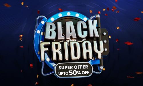 Black Friday Super Sale Banner Stylized 3d Text