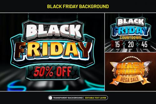 Black Friday Discount Banner Stylized with 3d Text