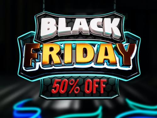 Black Friday Discount Banner Stylized with 3d Text