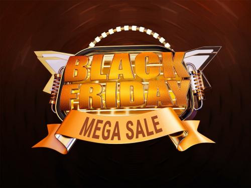 Black Friday Discount Banner Stylized with 3d Text