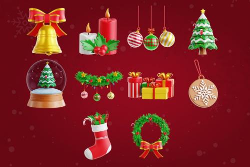 Christmas Decoration - 3D Icon Set