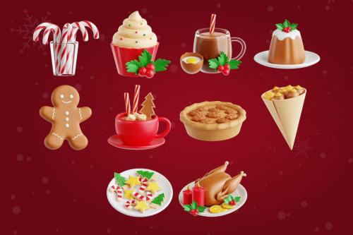 Christmas Food - 3D Icon Set