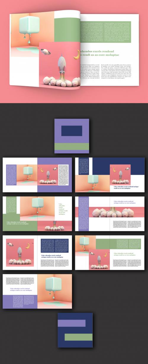 Square Book or Magazine Layout - 246656048