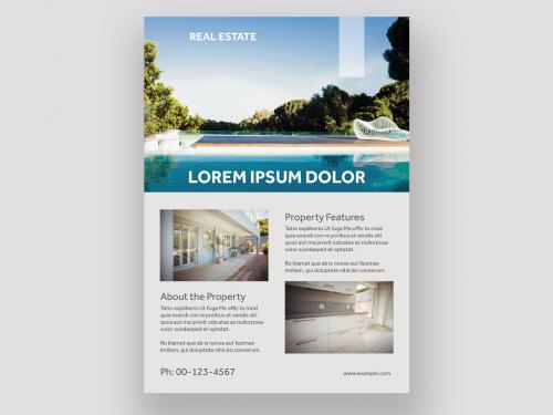 Beige Flyer Layout with Gray Text - 246872076