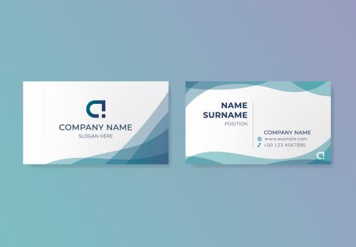 Modern Blue Business Card Layout - 246890114