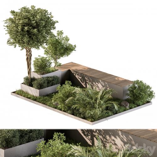 Urban Furniture Bench with Plants Set 43