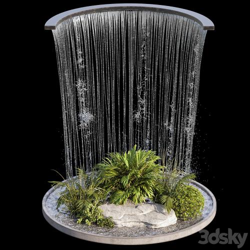 Waterfall fountains and plant 07