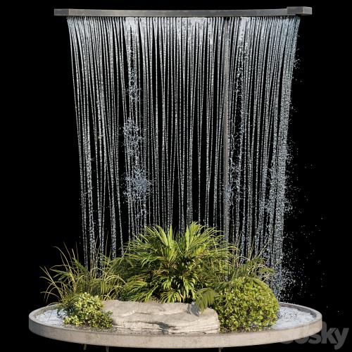 Waterfall fountains and plant 07