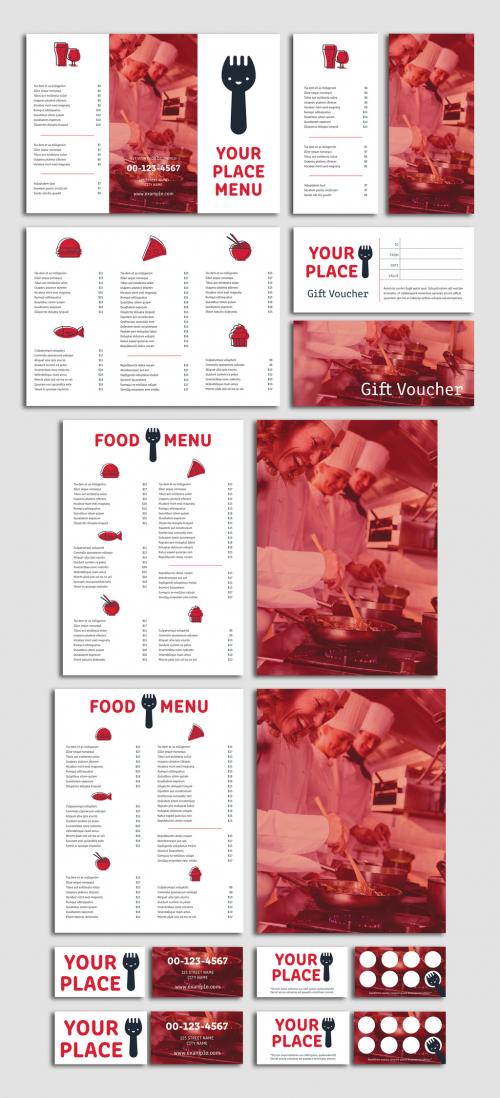 Restaurant Branding Layout Set - 247625081