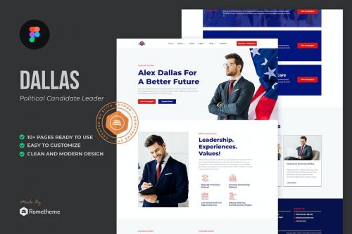 Dallas - Political Candidate Figma Template