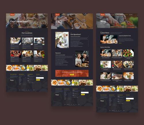 Restaurant Catering Cafe Food Truck Website UI