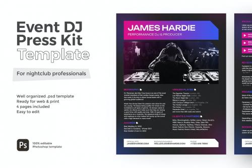 Event DJ Press Kit and Resume Template