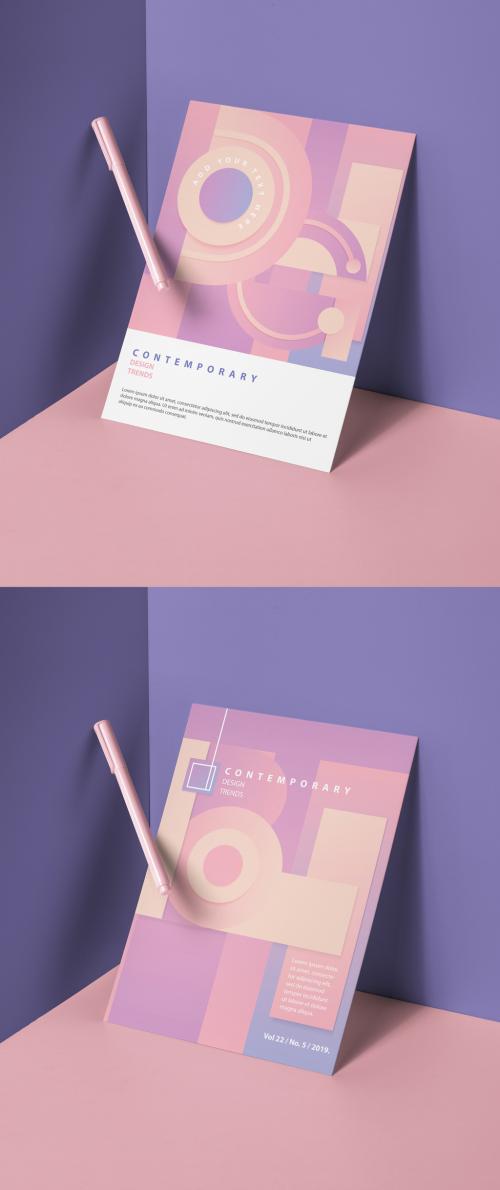 Flyer Layout with Pastel Geometric Patterns - 247663409