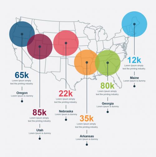 USA Map Infographic Layout - 247864597