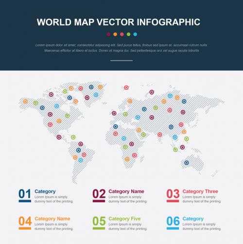 World Map Infographic Layout - 247864798