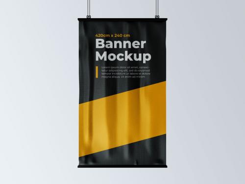 Vertical Hanging Banner Mockup - 248180341