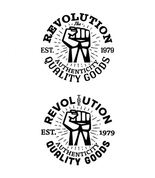 Logo Layout with Raised Fist Illustration  - 248191812