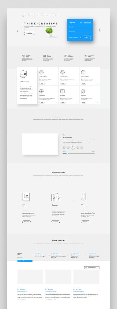 Website Layout with Icons - 248235497