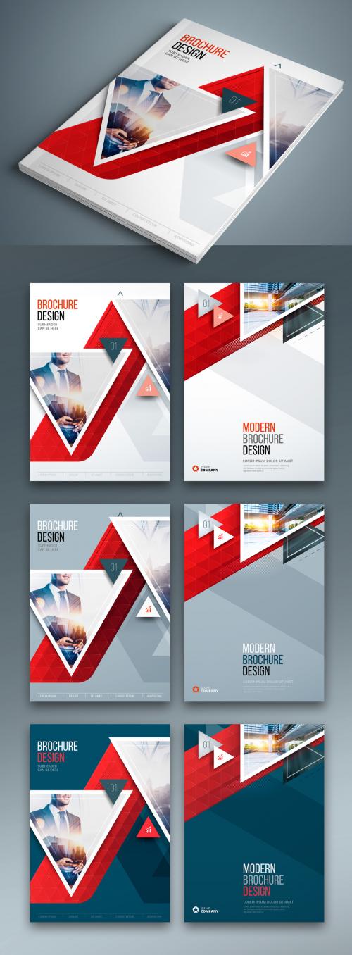 Business Report Cover Layouts with Triangles - 248237523