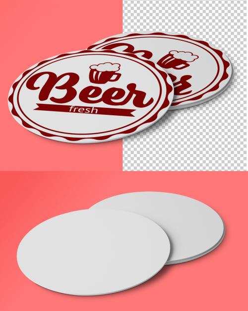 2 Round Coasters Mockup - 248241507