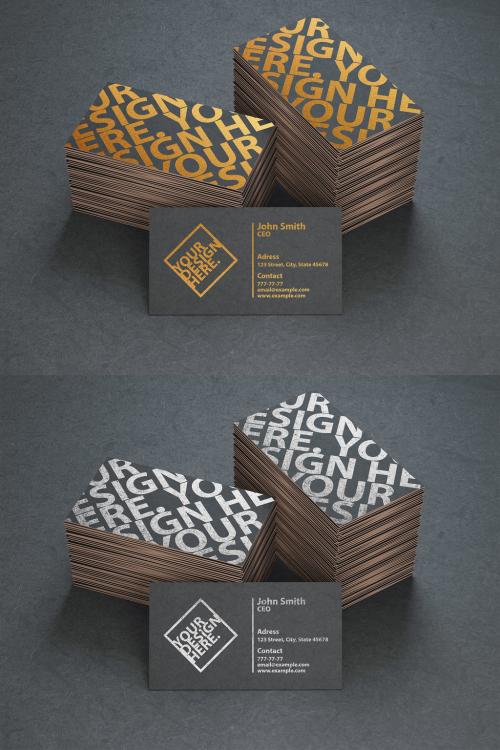 Stacked Business Cards Mockup - 249184469