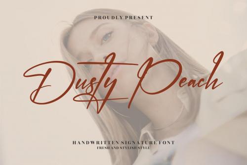 Dusty Peach Handwritten Signature Font