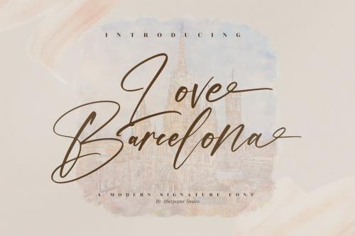 Love Barcelona Modern Signature Font