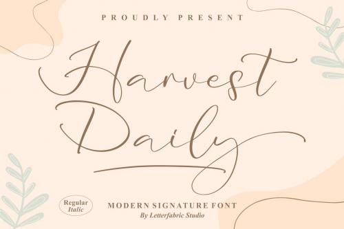 Harvest Daily Modern Signature Font
