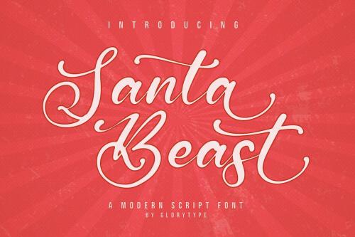 Santa Beast Modern Script Font