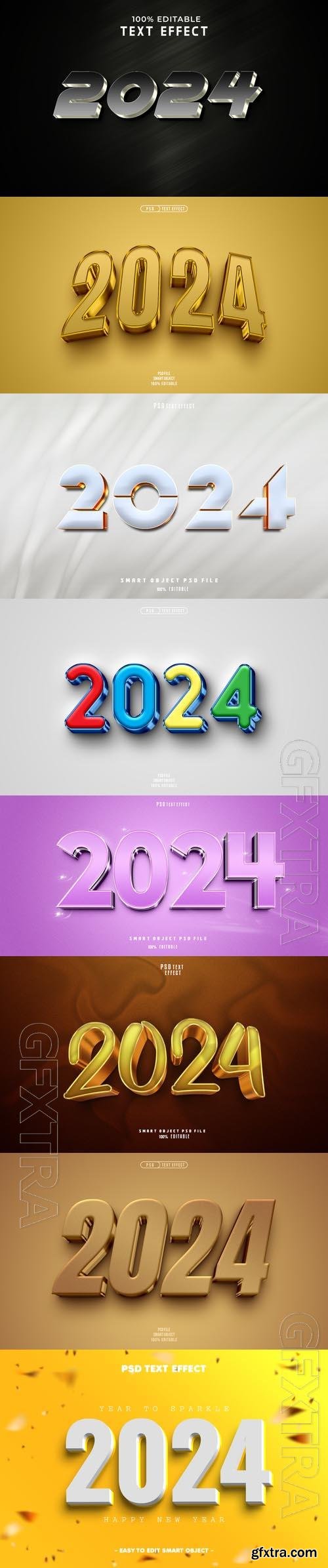 PSD new year 2024 3d editable text effect vol 10