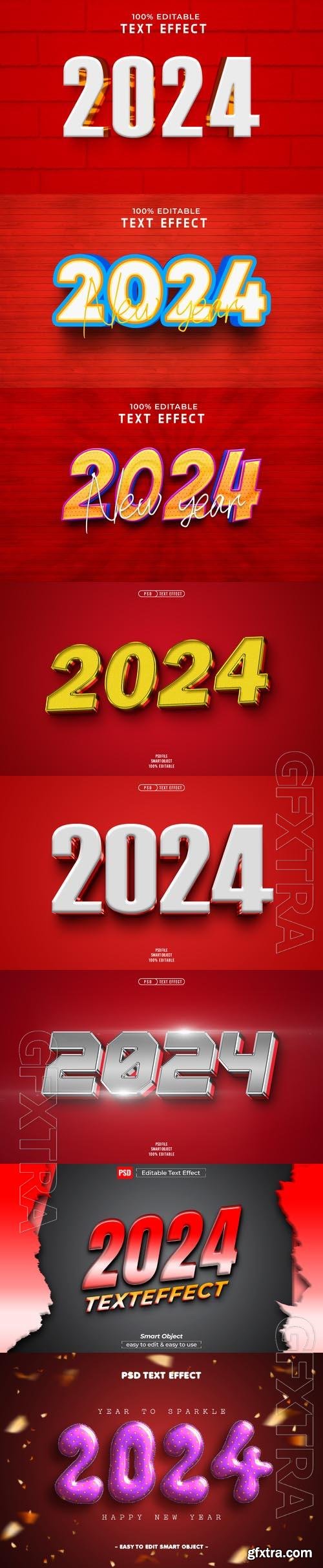 PSD new year 2024 3d editable text effect vol 8