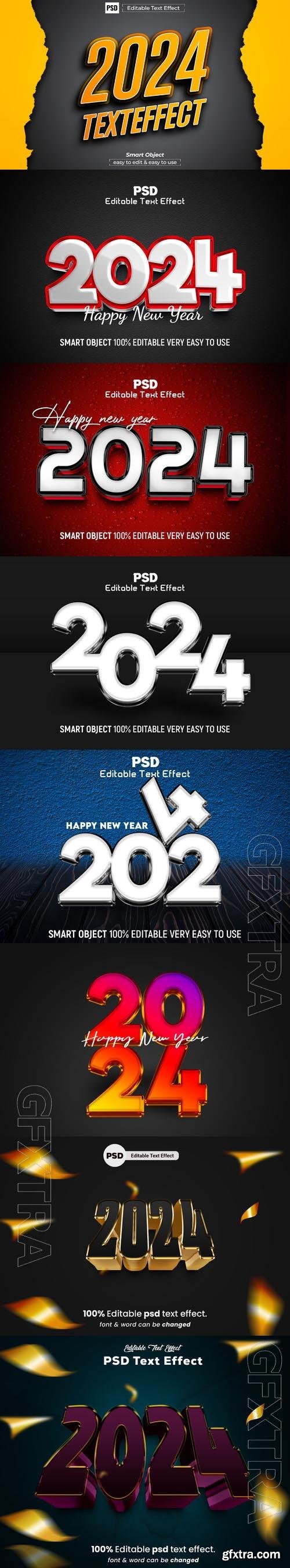 PSD new year 2024 3d editable text effect vol 4