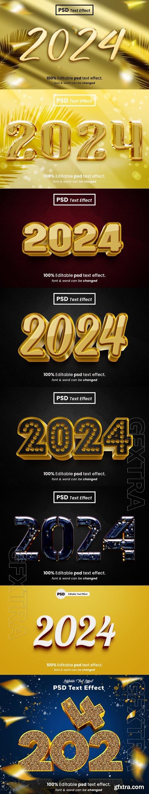 PSD new year 2024 3d editable text effect vol 5