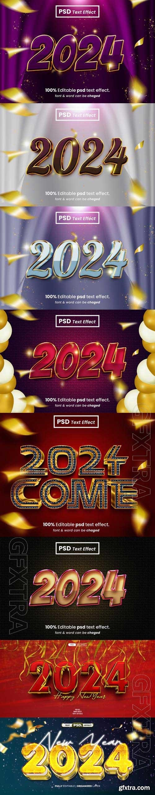 PSD new year 2024 3d editable text effect vol 3