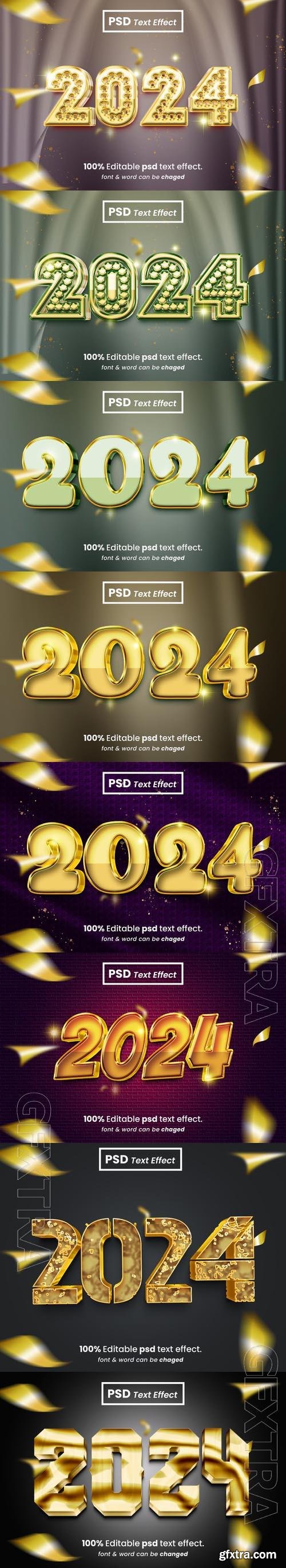 PSD new year 2024 3d editable text effect vol 2