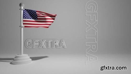 US Flag On Flagpole Background 1447202