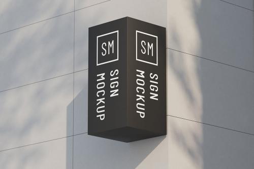 Black Shop Sign Mockup Set