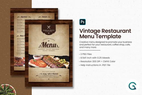 Vintage Restaurant Menu Template