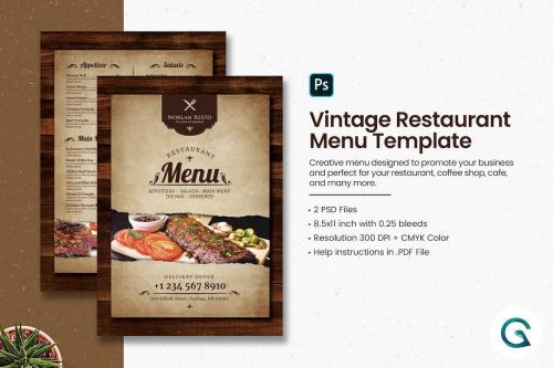 Vintage Restaurant Menu Template