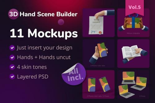 3D Hand Scene Builder - V5 - Mockups