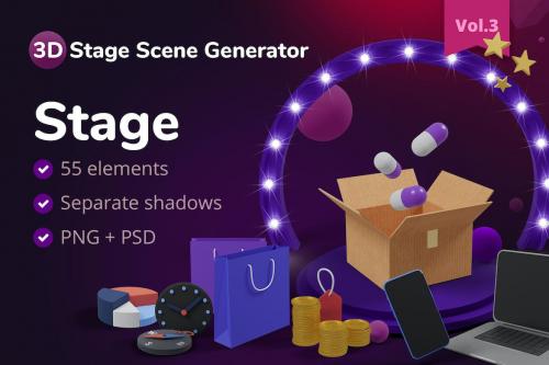 3D Product Stage Scene Generator - V3