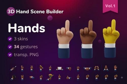 3D Hand Scene Builder - V1 Hand Gestures