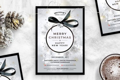 Silver Christmas Flyer Template