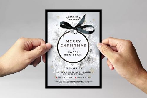 Silver Christmas Flyer Template