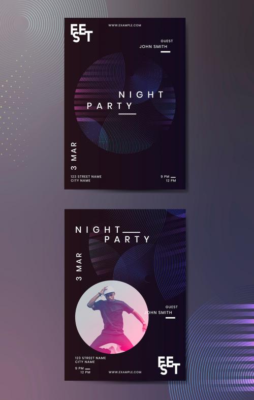 Night Party Music Poster Layout - 249607764