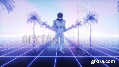 Synthwave Astronaut Running Loop 1622028