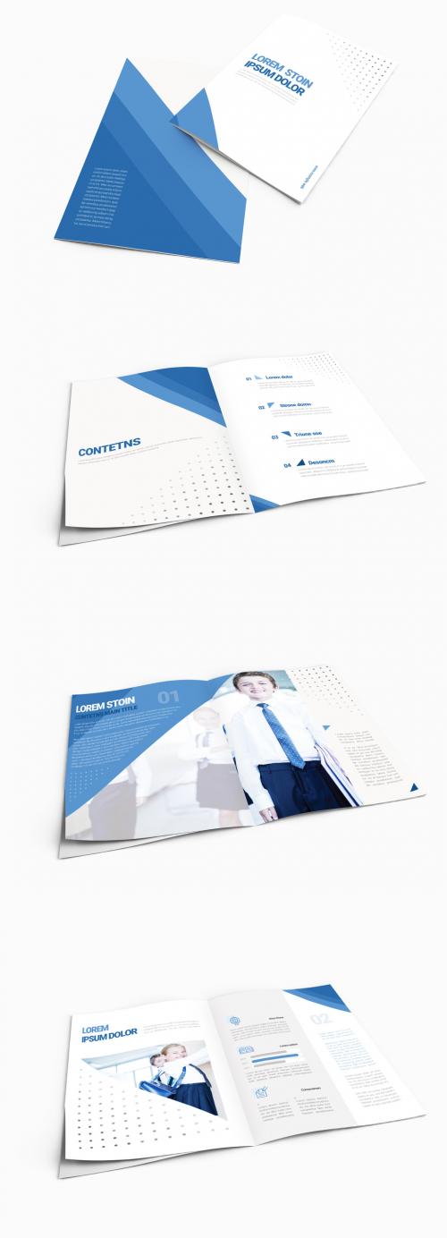 Education-Themed Brochure Layout With Blue Accents - 250882048